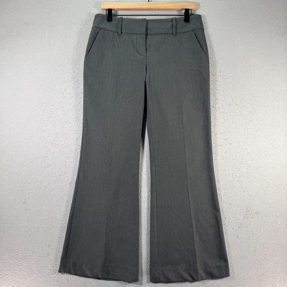 Bebe Flared Dress Pants Womens 6‎ Gray Office Trendy Hook Loop Classic Comfort
